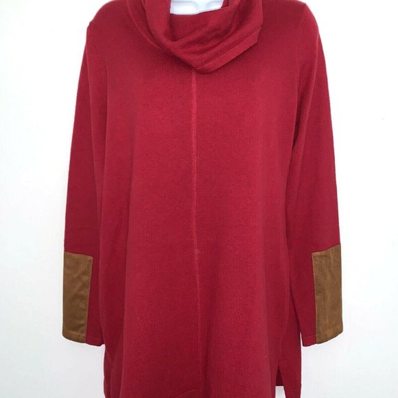 Tyler Boe Sweaters - Tyler Boe Cashmere Blend Cowl Neck Dark Red Tunic